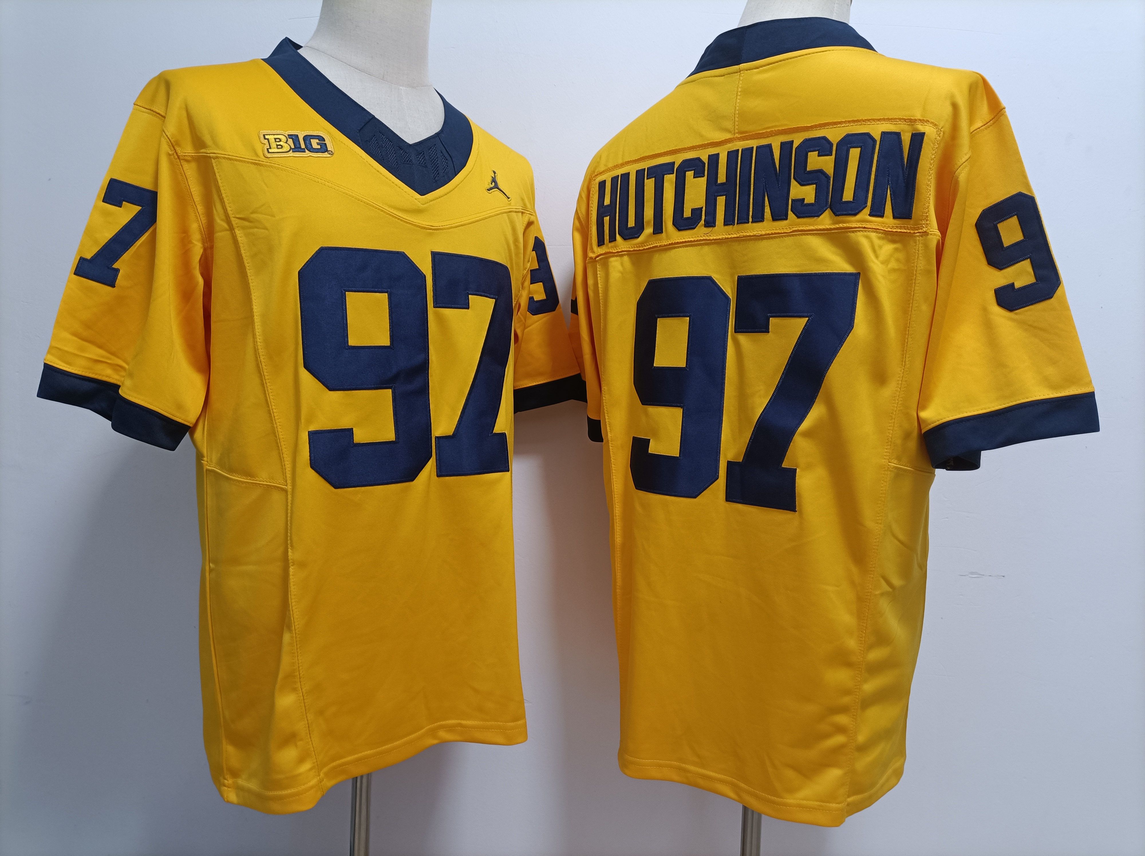 Men Michigan Wolverines #97 Hutchinson Yellow 2025 NCAA Jersey